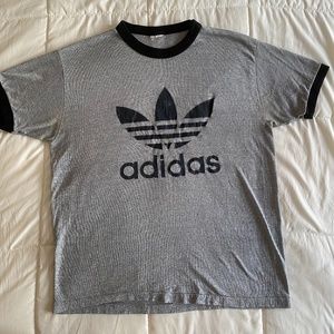 ADIDAS 1980's RINGER T-SHIRT (💯VINTAGE) uni-sex